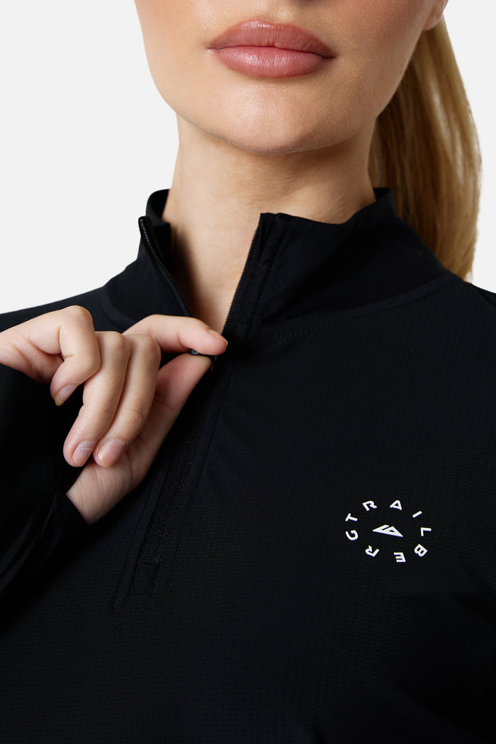 Womens Tide 1/4 Zip - Black