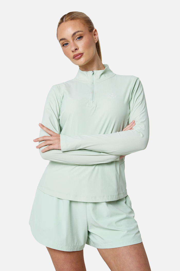 Womens Tide 1/4 Zip - Pistachio Cream