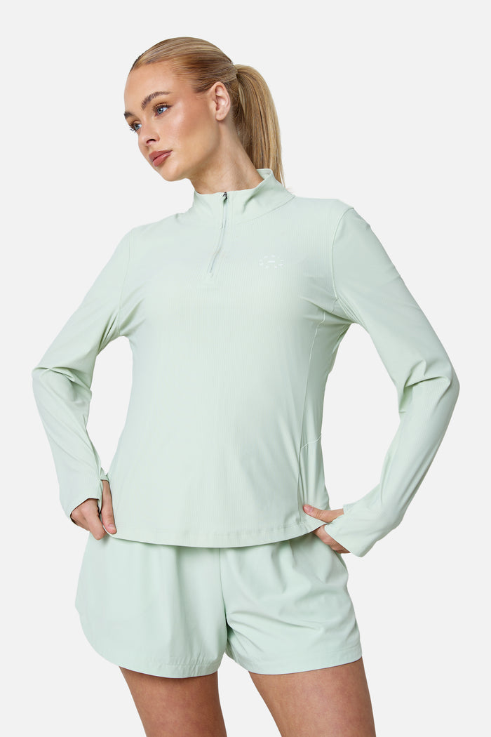 Womens Tide 1/4 Zip - Pistachio Cream