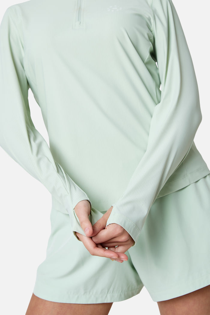 Womens Tide 1/4 Zip - Pistachio Cream