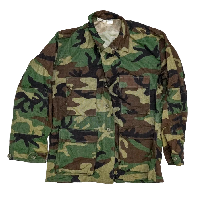Woodland Ripstop BDU Shirt - Large Regular - Army & Outdoors - Field Shirts