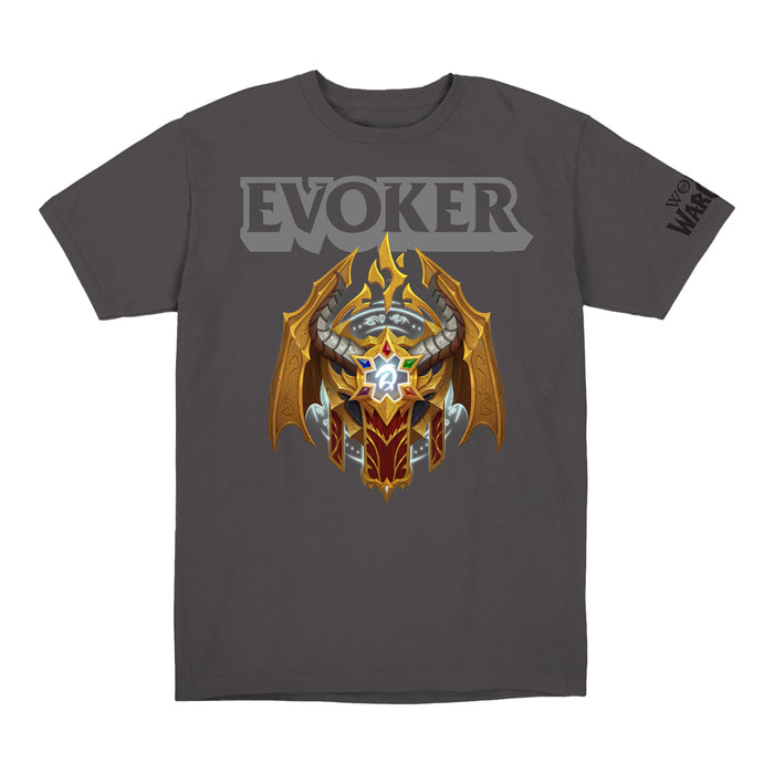 World of Warcraft Evoker Crest Grey T-Shirt - Front View