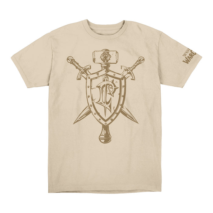 World of Warcraft Go With Honor Tan T-Shirt - Front View