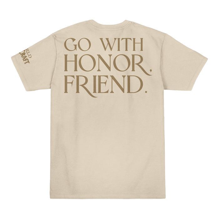 World of Warcraft Go With Honor Tan T-Shirt - Back View