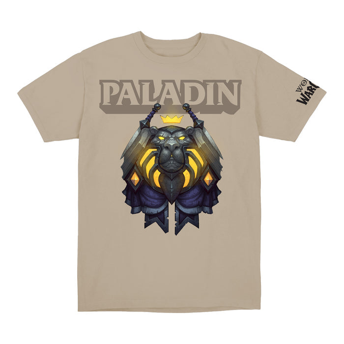 World of Warcraft Paladin Crest Tan T-Shirt - Front View