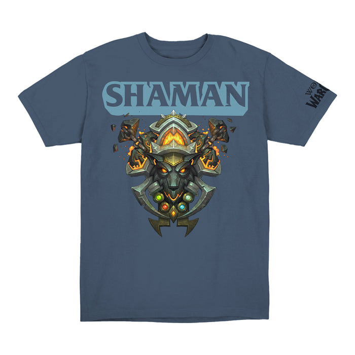 World of Warcraft Shaman Crest Blue T-Shirt - Front View