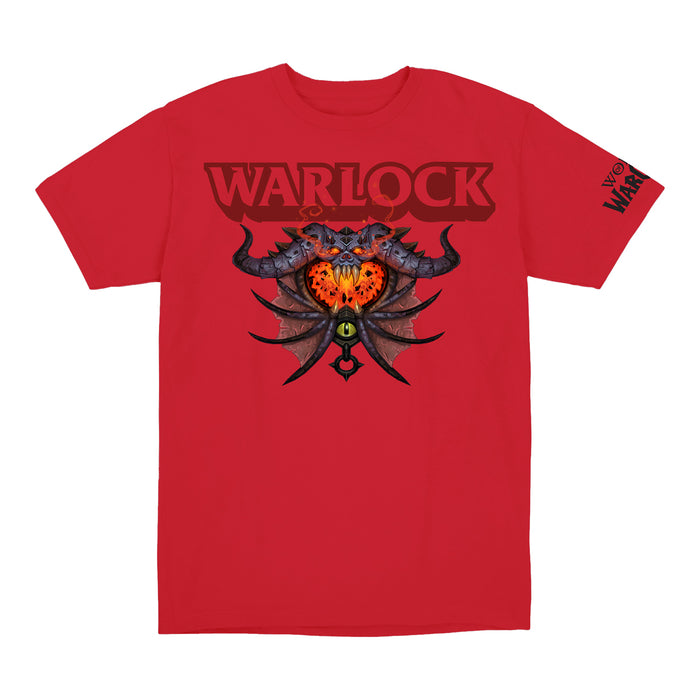 World of Warcraft Warlock Crest Red T-Shirt - Front View
