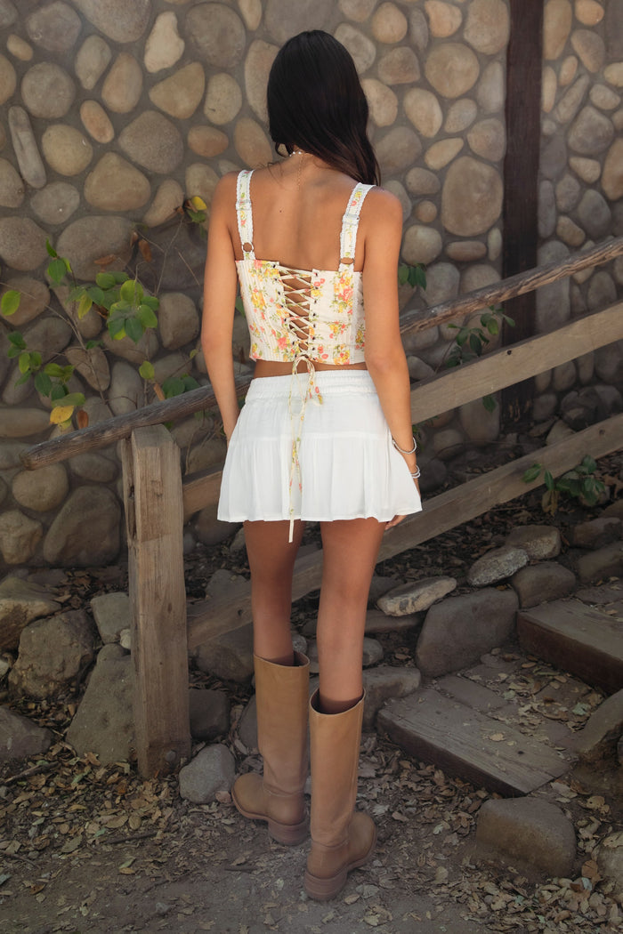 Ynes Crinkle Gauze Tiered Mini Skort