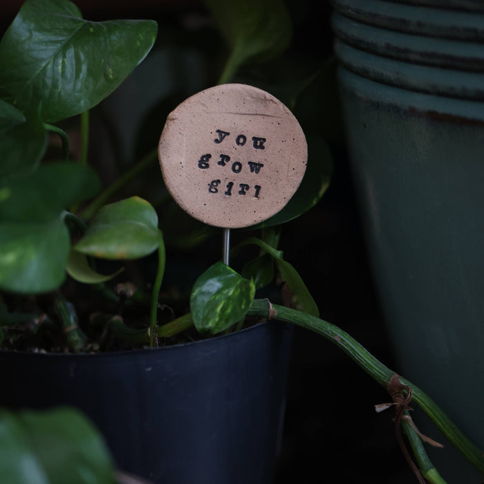 You Grow Girl- Plant Stake